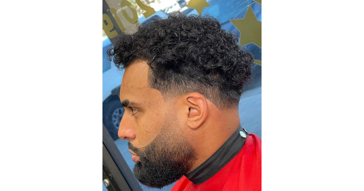 Low Taper Fade with Messy Curls