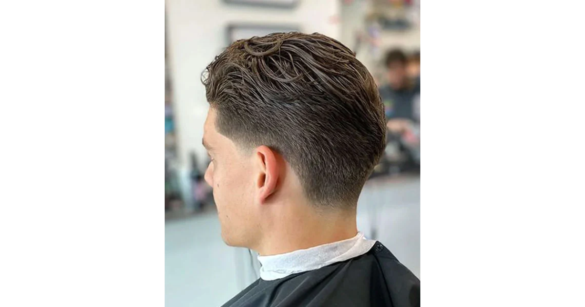 Low Fade Taper with Slick Back