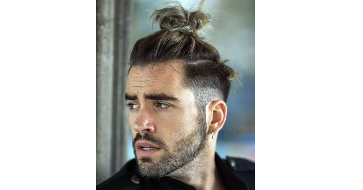 Top Knot with Low Taper Fade