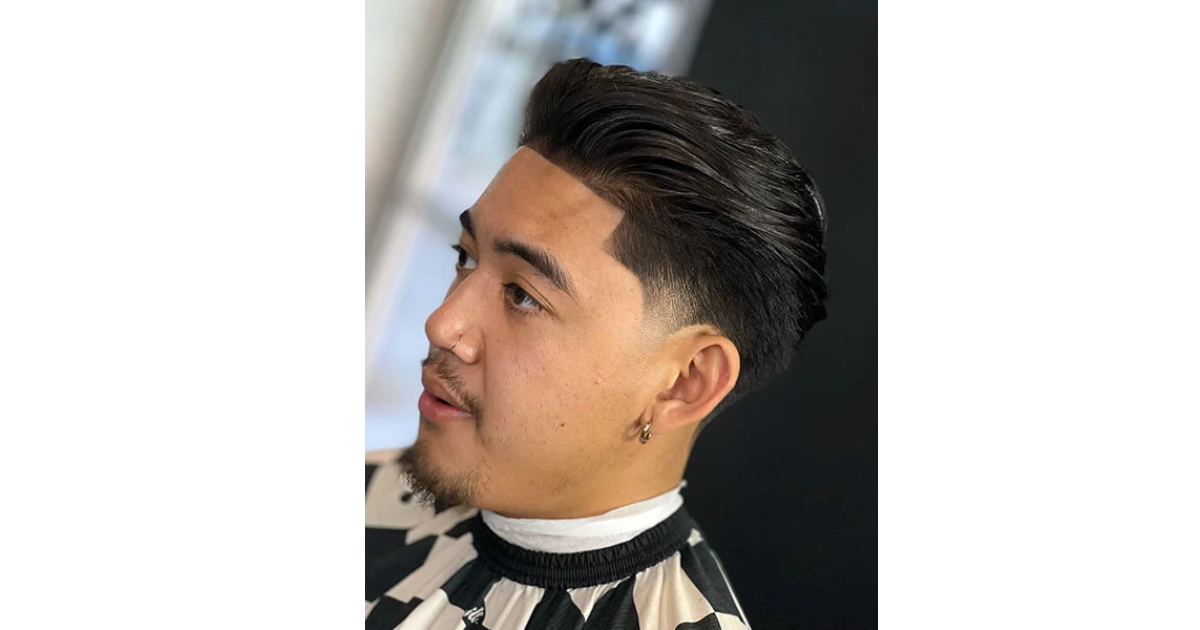 Brush Back with Taper Fade and Line Up